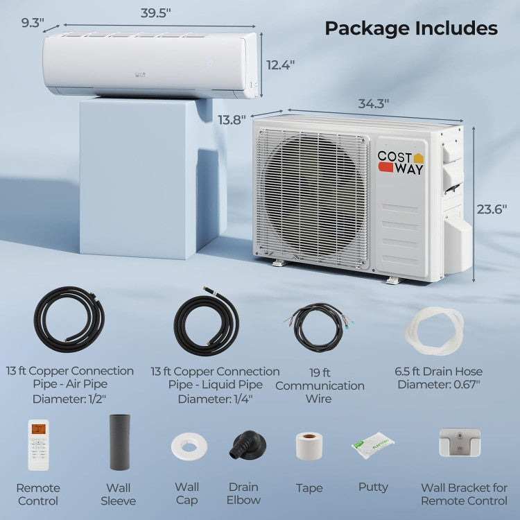 Costway 23000 BTU 208/230V Mini Split Air Conditioner and Heater Pump System