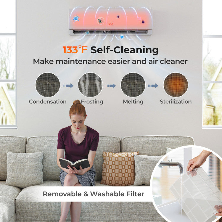 Costway 11500 BTU 115V Mini Split Air Conditioner and Heater Pump System Wifi Enabled