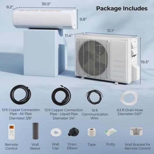 Costway 17000 BTU 208/230V Mini Split Air Conditioner and Heater Pump System