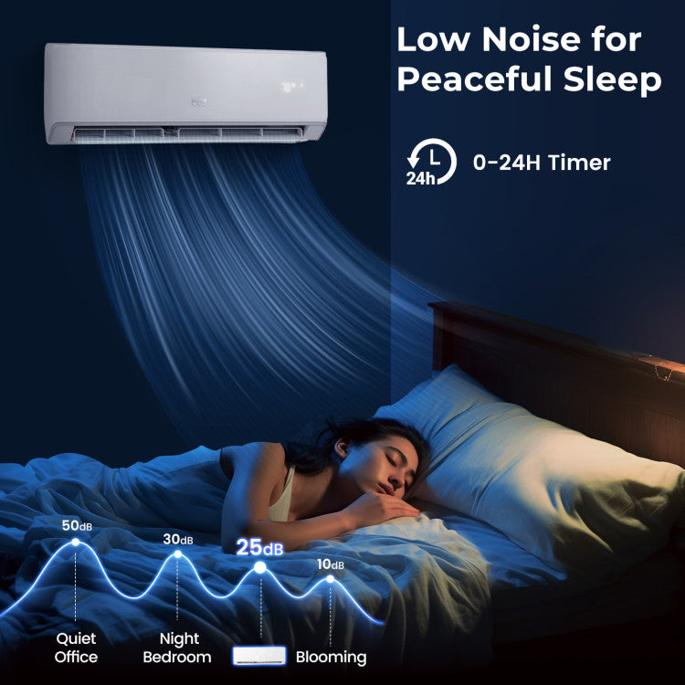 Costway 12000 BTU 22 SEER2 208-230V Wifi Enabled Mini Split Air Conditioner and Heater