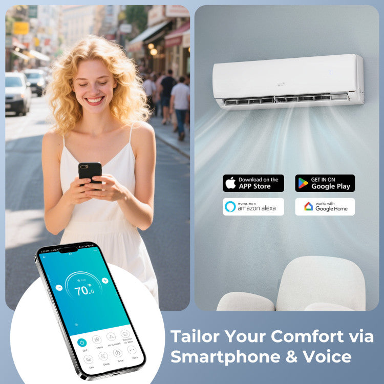 Costway 17000 BTU 208/230V Mini Split Air Conditioner and Heater Pump System